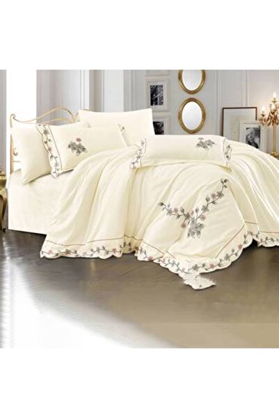 Pazar Home Bedding مفرش نفرين مطرز من 6 قطع فيقاس بازار هوم 260*240سم بحشوة م...