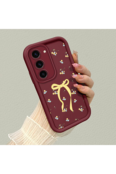 ucuc حافظة سامسونج جالاكسي S23 المتوافقة مع السيليكون الأحمر الداكن المقاوم ل...