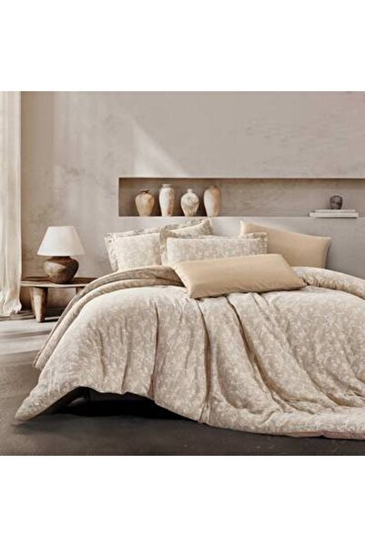 Feather مفرش نفرين 6 قطع قطن مغسول ماركوس فيذر 240 × 260 سم بحشوة مخيطة