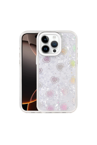 eco port غطاء آيفون 14 برو ماكس لومي منقوش - أبيض