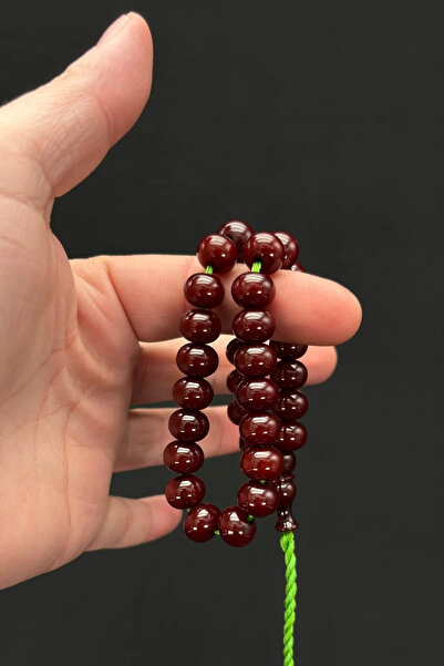 DENİZ ERGEN Orjinal Bakalit Kırmızı 9 x 11 Teker Kesim Tespih