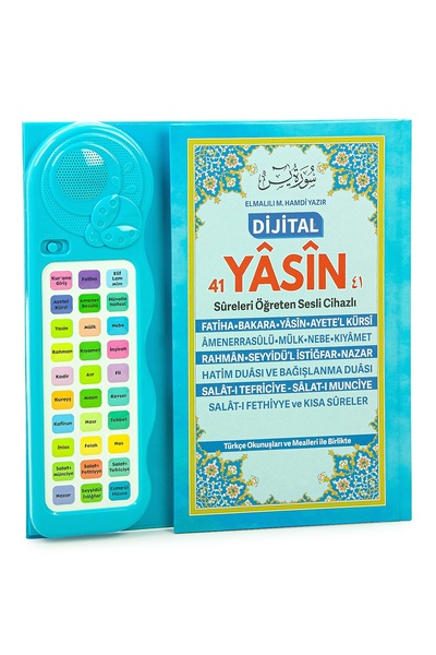ihvan online Çocuklar İçin Sure Dua Öğreten Cihaz Sesli Yasini Şerif Kitabı Mavi