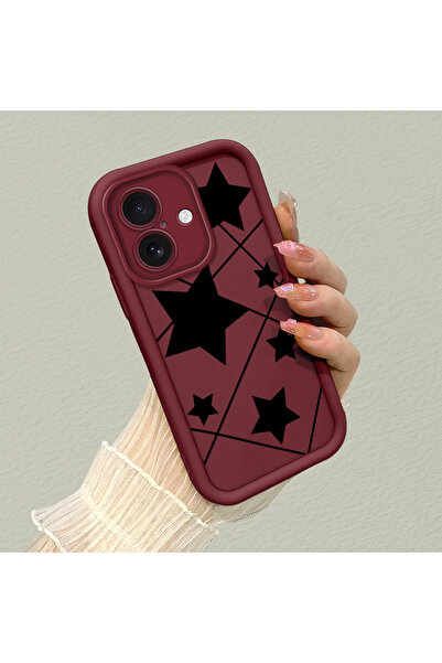 ucuc حافظة حماية من السيليكون باللون الأحمر الداكن متوافقة مع هاتف iPhone 16،...