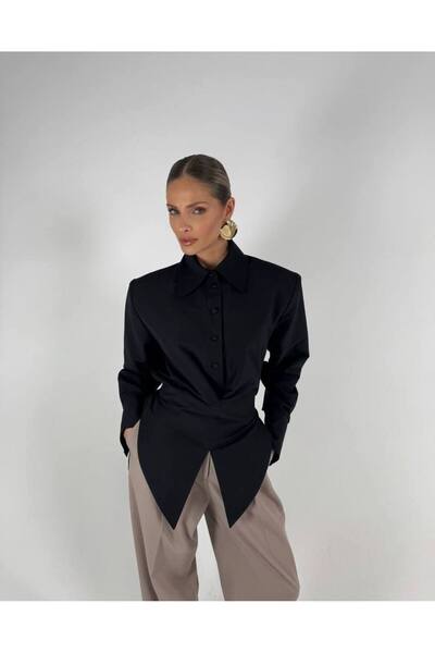 Pulli Collection Poplin Fabric Shoulder Pad Detailed Design Shirt