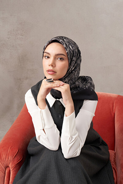 Tuğba Belva Twill İpek Eşarp - Siyah