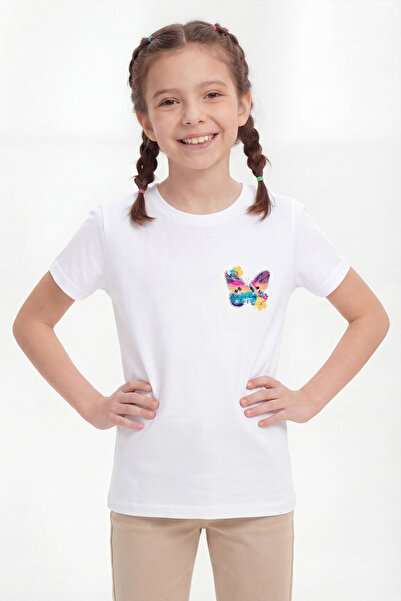 par lingerie pl Κοριτσίστικο μπλουζάκι με κοντό μανίκι και στάμπα B12