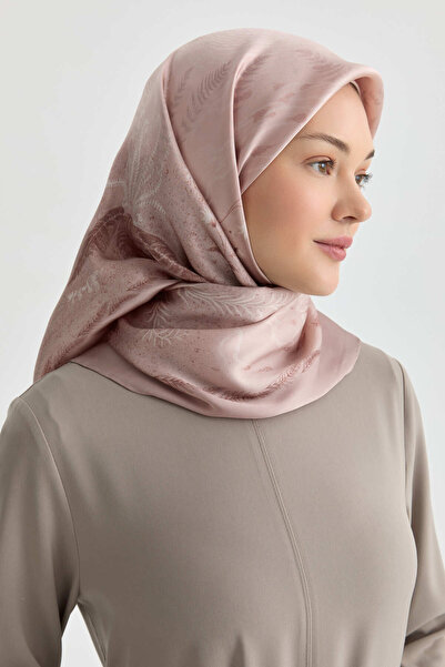 Tuğba Aden Sura İpek Eşarp - Pudra