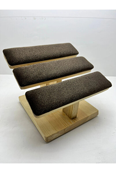 MeGass Dekor Wooden Coffee Color Length 21 cm Width 19 cm Three-Stage Model B...