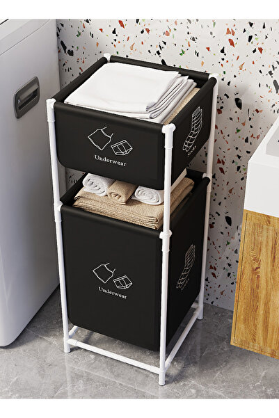 Generic 2-Tier Laundry Hamper with 2 Sorting Bags, Large Capacity Dirty Cloth...