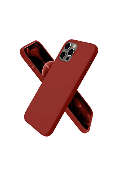 eco port جراب آيفون 12 برو ماكس أول سيليكون - أحمر كلاريت