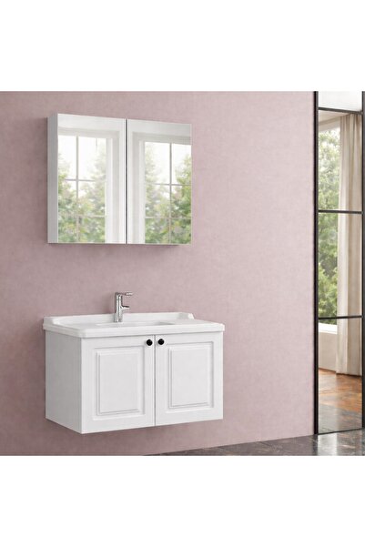 Gold Ban-yom RİSUS 80 BEYAZ MDF Banyo Mobilyası Seti