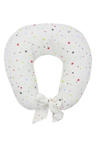 PRICHINDEL Pernă de alăptat, stele colorate, cu husă detașabilă din muselină,...