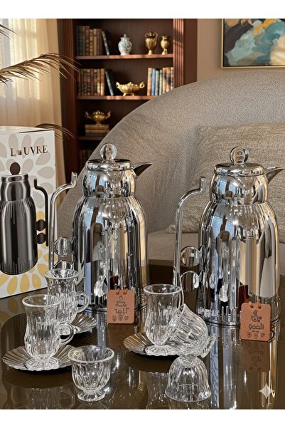 Louvre Complete set: 2 thermoses + 12 tea and coffee pots and 12 stainless st...