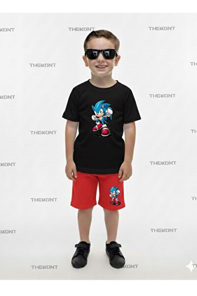 THEKONT SET PENTRU COPII CU IMprimeu MAVİKAREKTER, COMBINARE TRICOU ȘI PANTAL...