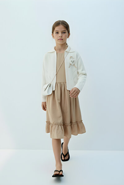 FESSHERA KİDS Κοριτσίστικο Φόρεμα, Ζακέτα και Τσάντα, Σετ 3 τεμαχίων