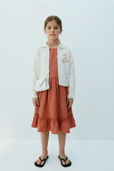 FESSHERA KİDS Κοριτσίστικο Φόρεμα, Ζακέτα και Τσάντα, Σετ 3 τεμαχίων