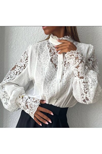 Pulli Collection Linen Lace Detailed Design Shirt