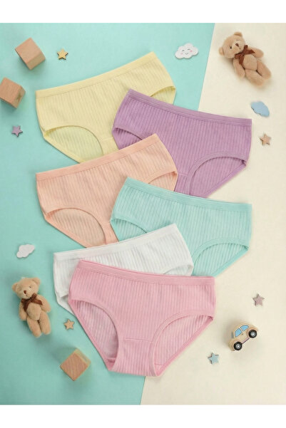 byTOROS Chiloți pentru fete din bumbac, pachet de 6, camisole din lycra cu ne...