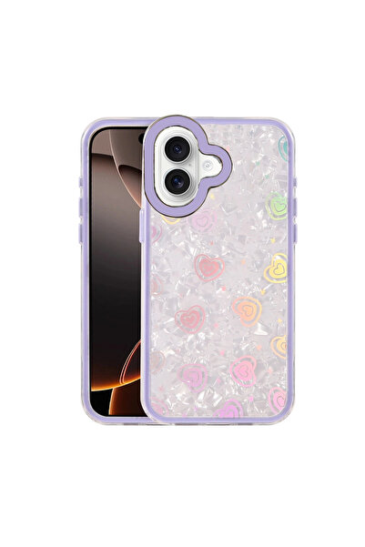 eco port غطاء آيفون 16 لومي منقوش - أرجواني