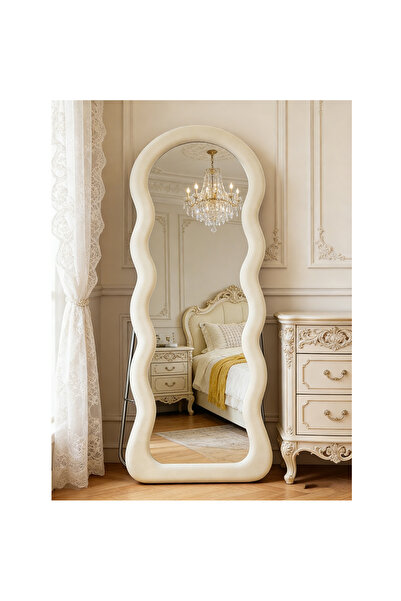 Mtanvxay Full Length Mirror Cream White Framed Double Layered for Bedroom Liv...