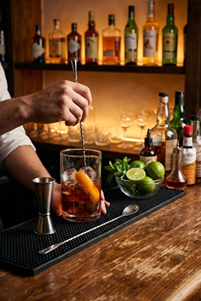 Fhilli Mate - Bar Matı Silikon Kaydırmaz Bartender Servis Matı 15 x 29,5 cm