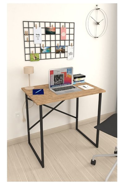 WEWOS HOME Kitaplıklı Çalışma Masası Metal Ayaklı 120 cm Bilgisayar Masası