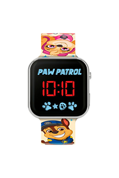 PAW PATROL ساعة يد بحزام مطبوع وإضاءة LED