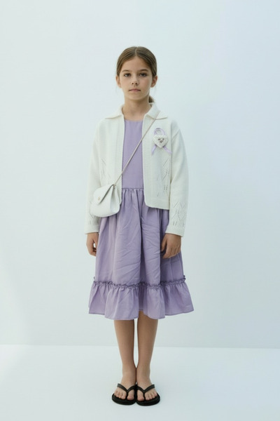 FESSHERA KİDS Κοριτσίστικο Φόρεμα, Ζακέτα και Τσάντα, Σετ 3 τεμαχίων