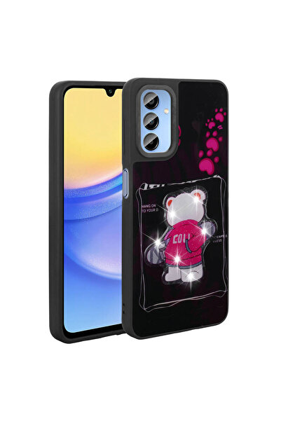 Giz Story غطاء سيليكون GZST Amas لهاتف Galaxy A25 مع تصميم منقوش ولامع - أسود