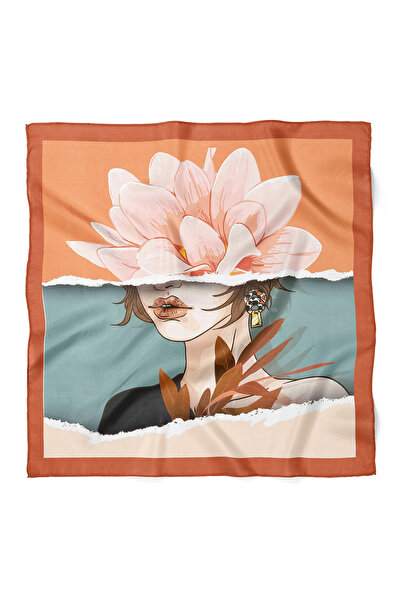 nehir eşarp Soyut Çiçek Figürlü Modern Desen Fular Bandana 50x50 Cm