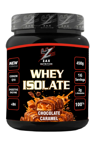 zax nutrition بروتين مصل اللبن المعزول - كراميل شوكولاتة 450 جرام