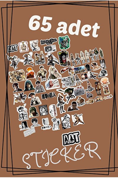 TİWO DİJİTAL ATTACK ON TİTAN DIY SET PARLAK 65 PARÇA STİCKER Bullet Journal A...