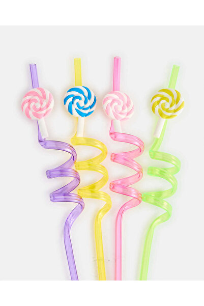 REDTAG Assorted Lollipops Party Straw Set (4 Piece)