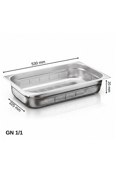 Üret Çelik ÜRET Delikli Gastronom Küvet GN 1/1 20 mm 2,5 lt