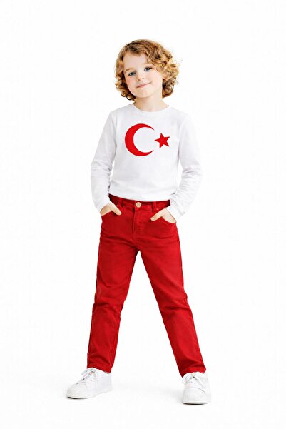 BAGİSTA BUTİK Men's Moonphase Printed Long-Sleeved T-Shirt and Pants