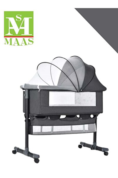 Mas سرير أطفال قابل للطي والحمل 3 في 1 للسفر مع ارتفاع قابل للتعديل وشبكة تهوية