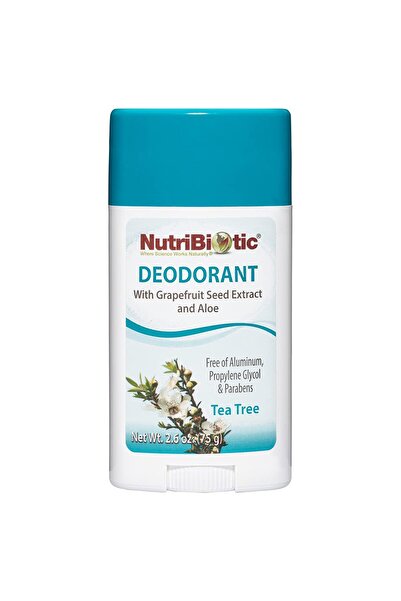 nutribiotic Tea Tree Deodorant, 2.6 oz with GSE | with Grapefruit Seed Extrac...