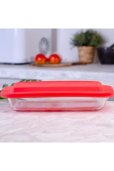 AZAF Rectangular glass oven tray with lid