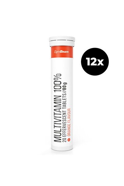 GymBeam Multivitamin 100 % effervescent, 12 x 20 tab, orange