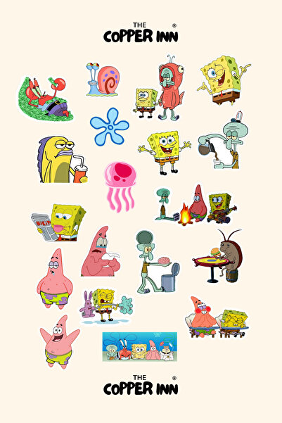 The Copper Inn مجموعة ملصقات سبونج بوب مكونة من 19 قطعة من ملصقات سبونج بوب