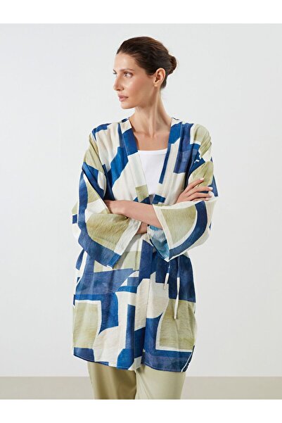 LC Waikiki Shawl Collar Patterned Oversize Women's Kimono