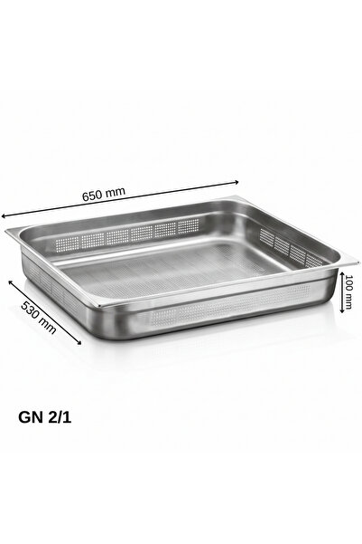 Üret Çelik ÜRET Delikli Gastronom Küvet GN 2/1 100 mm 28,5 lt