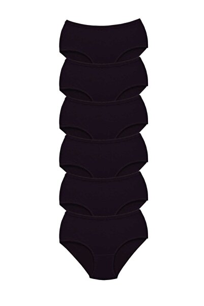 Royaleks 6 Pieces Tutku Women's High Waist Bato Thick Rubber Panties Black