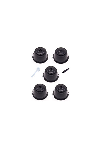 OEM Set 5 Capsule cafea, reutilizabile, compatibil Dolce Gusto, negru, cu per...