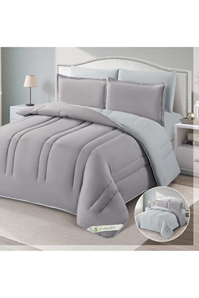 alzawia 6-piece double bed sheet set, summer style, striped, reversible, velv...