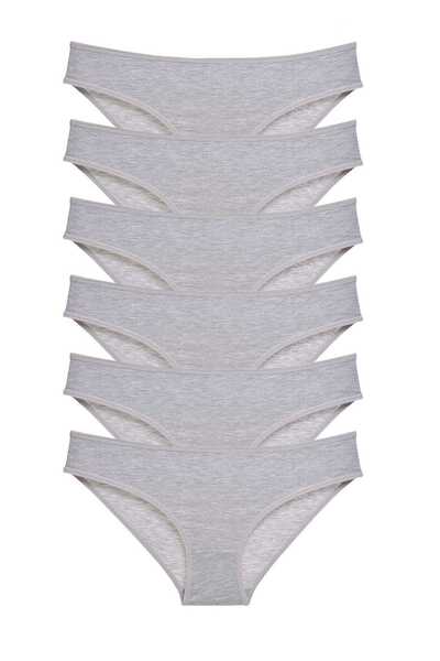 Mestore 6 Pieces Super Eco Set Lycra Women's Slip Panties Gray