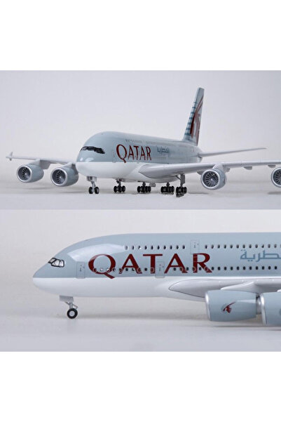 ehobim Qatar Airways Airbus A380 Yolcu Uçağı Model Uçak 1/160 Ölçek 46x50cm