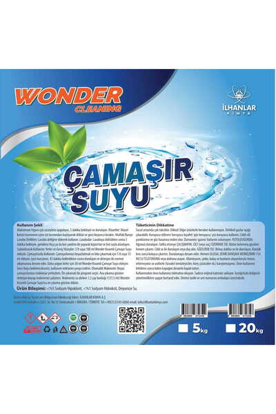 Wonder Cleaning Klasik Çamaşır Suyu 20 Kg