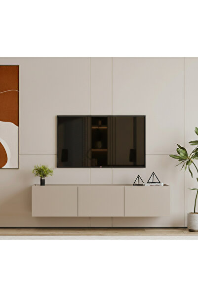 Furnitt Home Hitit Kumtaşı Bej TV Ünitesi 140 cm (100% MDF)