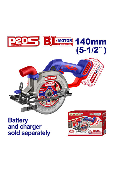 EMTOP Circular Saw Without Battery And Charger, 140 Mm – ELCS1402,